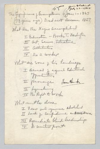 Outline, "The Significance of Emancipation"
