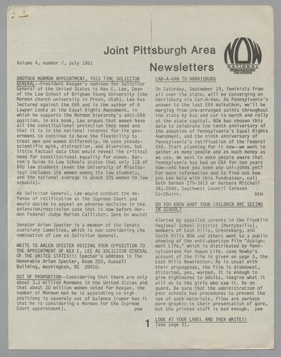 Joint Pittsburgh Area Newsletter, Vol. 4 No. 7-12