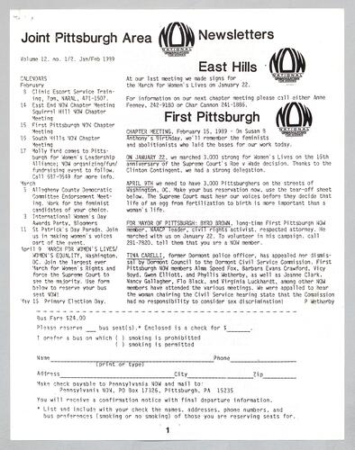 Joint Pittsburgh Area Newsletter, Vol. 12 No. 1-2