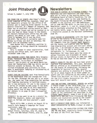 Joint Pittsburgh Area Newsletter, Vol. 9 No. 7-12