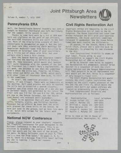 Joint Pittsburgh Area Newsletter, Vol. 8 No. 7-12