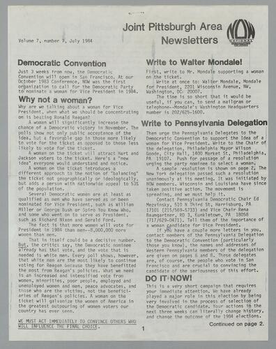Joint Pittsburgh Area Newsletter, Vol. 7 No. 7-12