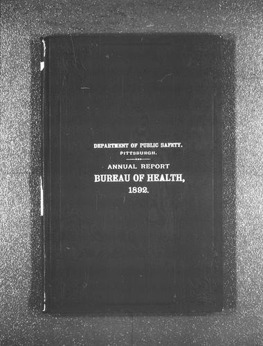 Department of Public Health Annual Report, 1892