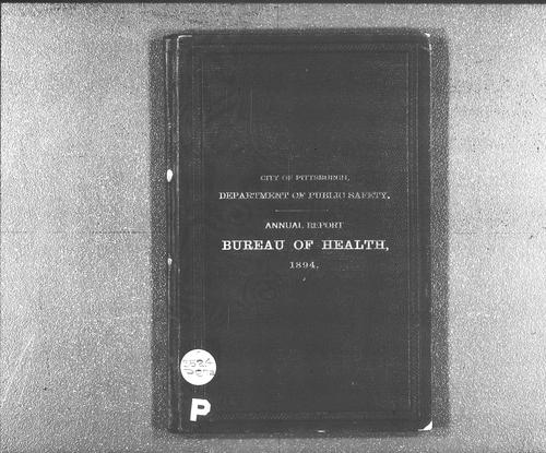 Department of Public Health Annual Report, 1894