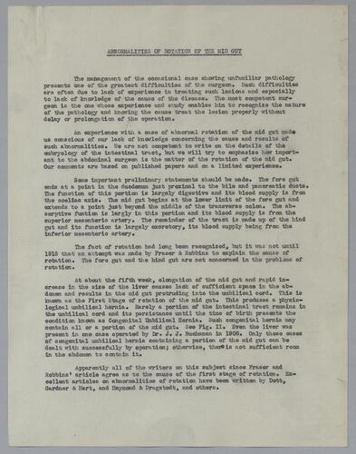 Dr. Holland Hunter Donaldson, "Abnormalities of Rotation of the Mid Gut"