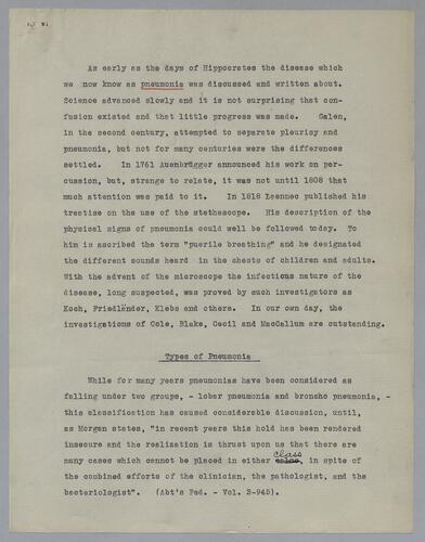 Dr. J. R. Everhart, Pneumonia