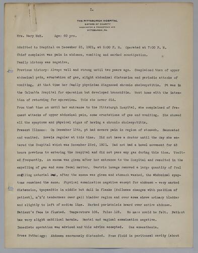 Case study: Mary M. (abdominal pain)