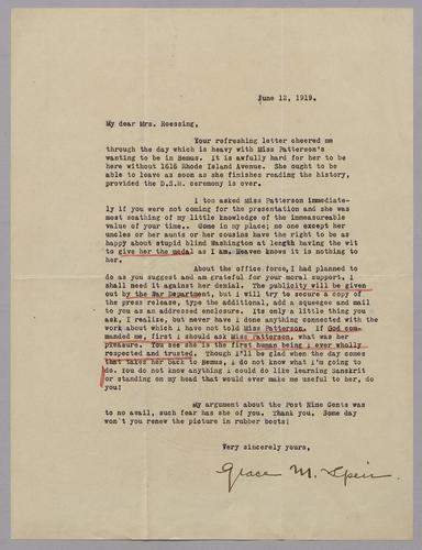 Data About the Late Hannah J. Patterson, Compiled by Jennie Bradley Roessing