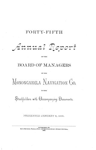 Annual report of the Board of Managers of the Monongahela Navigation Company to the stockholders