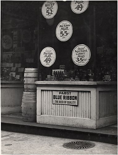 (Neighborhoods: Storefront Window with Pabst Blue Ribbon Sign)