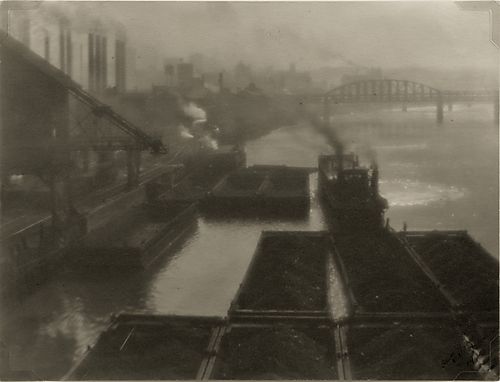 River View, Barge in Foreground