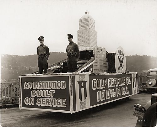 (N.R.A. Parade: Gulf Refining Company Float)