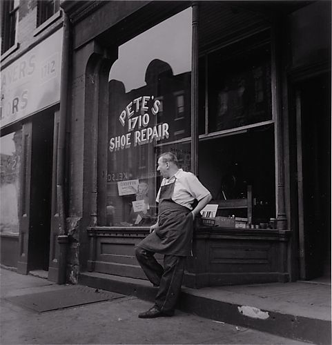 (Neighborhood: Man in Front of Shoe Repair Store)