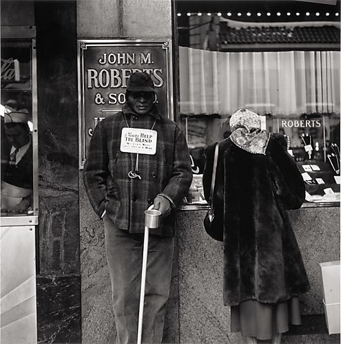 (Downtown Street Scene: Blind Man on Wood Street)