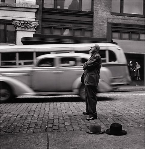 (Downtown Street Scene: Evangelist at Corner of Smithfield and Diamond Streets)