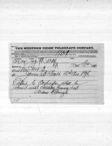 Andrew Carnegie to James B. Scott, Esq., November 3, 1890