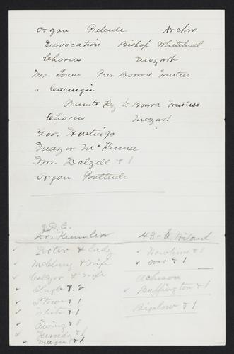 Draft of dedication program