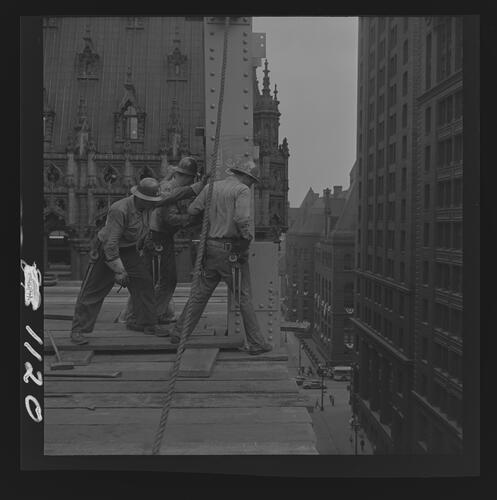 Construction Workers at Site of U.S. Steel-Mellon Building