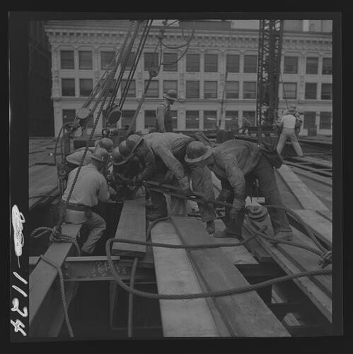 Construction Workers at Site of U.S. Steel-Mellon Building