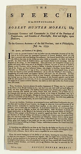 Speech of the Honourable Robert Hunter Morris