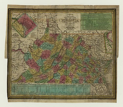 Map of Virginia and Maryland
