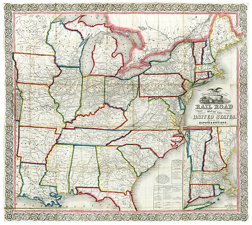 Rail road map of the United States