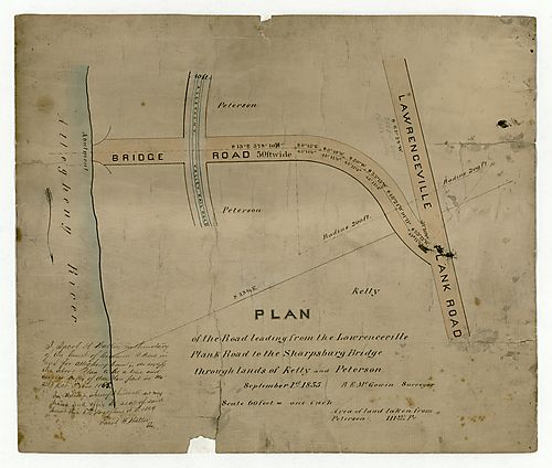 Plan of the road leading from the Lawrenceville ..