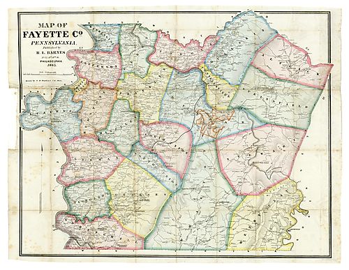 Map of Fayette County, Pennsylvania