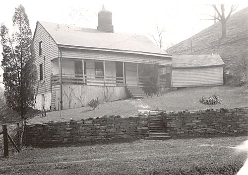Log House near Elizabeth, front