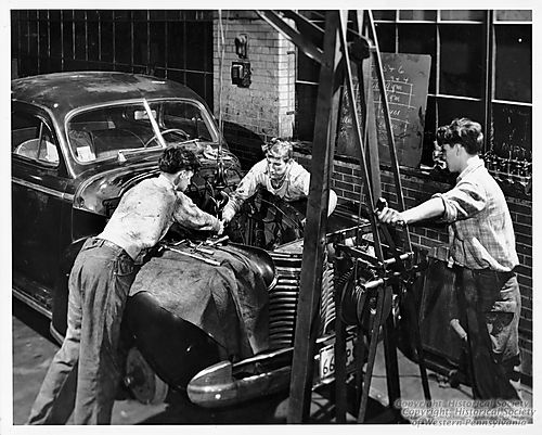 Auto Mechanic Students at the Clifford B. Connelley Vocational High School