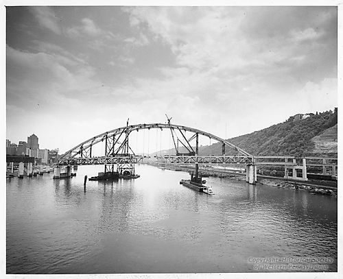 Construction of the Fort Pitt Bridge
