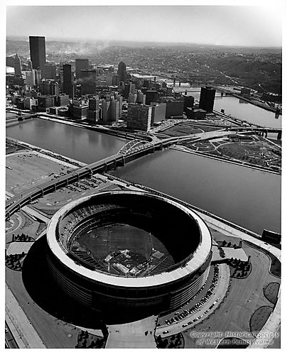 Aerial view of Three Rivers Stadium
