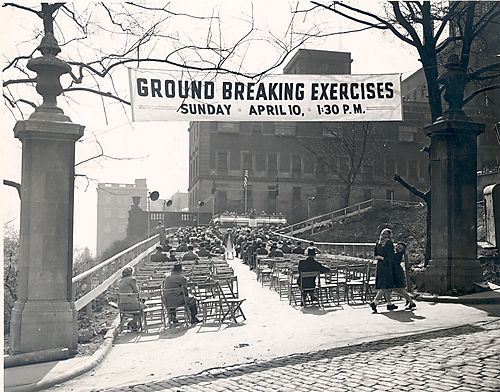 Groundbreaking exercises for the Lillian S. Kaufmann School of Nursing building