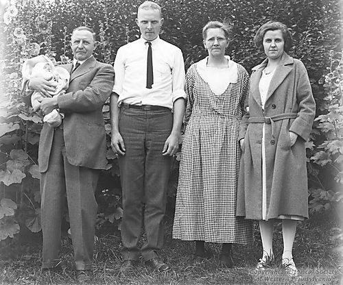 Ray Byers with his parents and Helen
