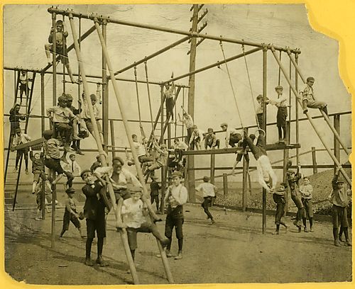Children playing at the Washington Park playground