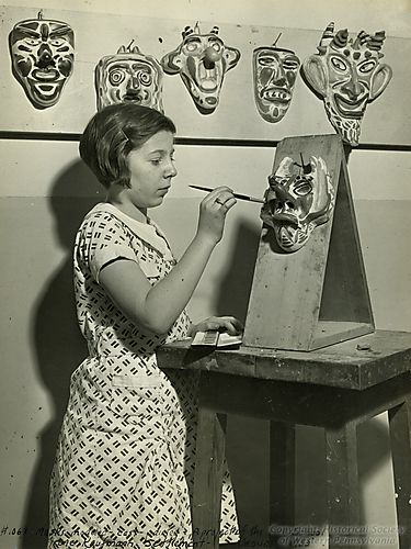 Masks molded and painted in an Art Class