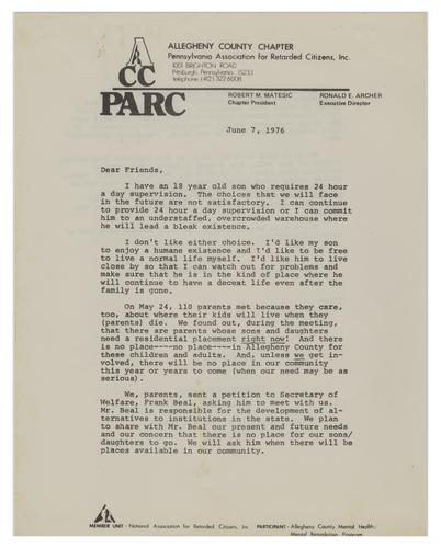 Letter About Public Meeting with Frank S. Beal