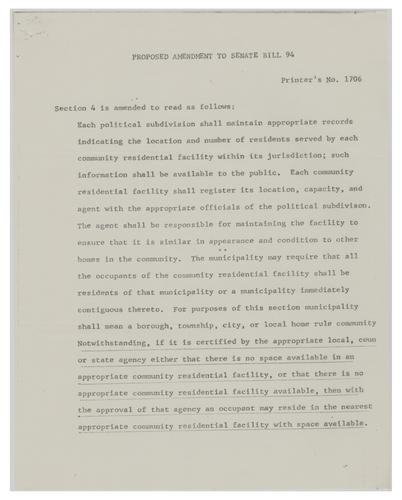 Proposed Amendment to Section 4 of Senate Bill 94