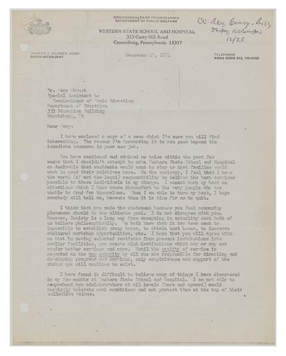 Letter from Ruth Scott to Gary Makuch