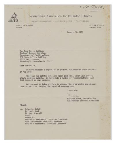 Polk State School and Hospital Visit Report (2)