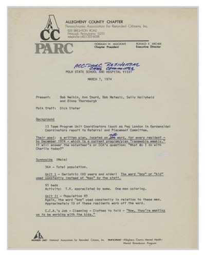 ACC-PARC Residential Care Committee Polk State School and Hospital Visit Report (2)