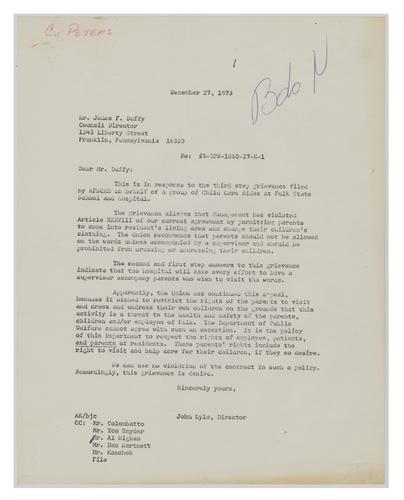 Polk State School Union Grievance Letter