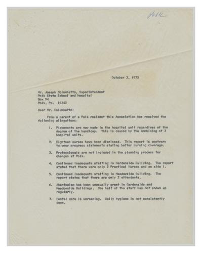 Parent Allegations Against Polk State School and Hospital