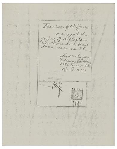 Letter from Julienne Rothburg to Helene Wohlgemuth