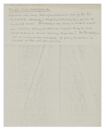 Anonymous Letter to Helene Wohlgemuth