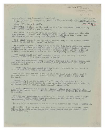 Letter from Helen Caomine to Helene Wohlgemuth