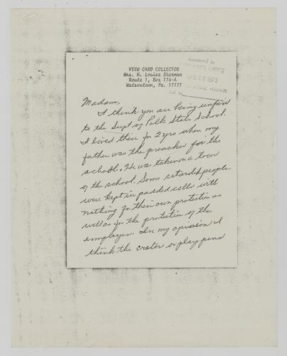Letter from Louise Sherman to Helene Wohlgemuth