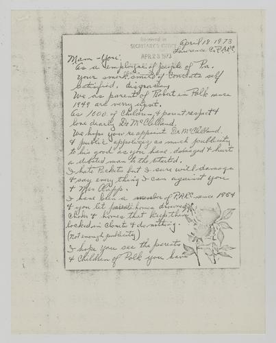 Letter from Mrs. Z. to Helene Wohlgemuth