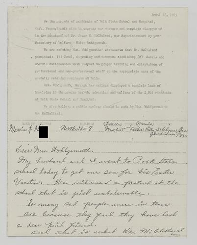 Letter from Estelle H. to Helene Wohlgemuth