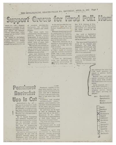 "Support Grows for Fired Polk Head" Article